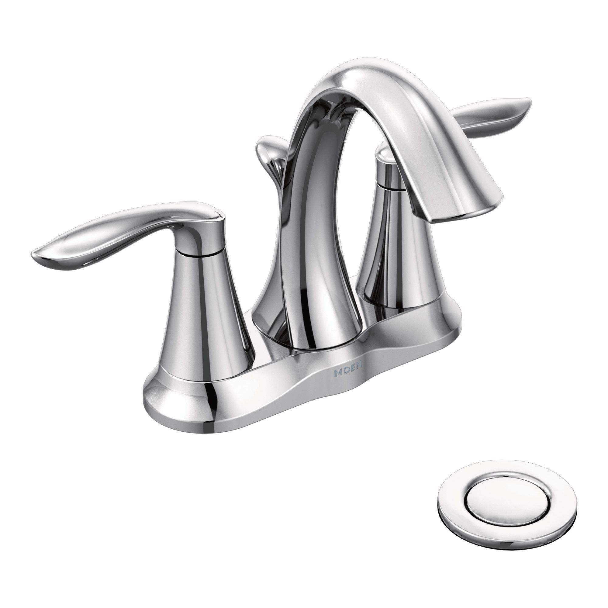 FAUCET TWO コントローラー Eva Double Handle Centerset High Arc Bathroom Faucet - Amazon.com